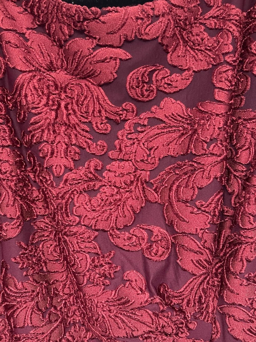Ralph Lauren Burgundy Textured Midi Dress - Picture 2 of 5